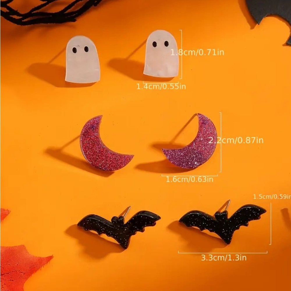 Halloween Earrings ~ Set of 3 - Picture 3 of 3